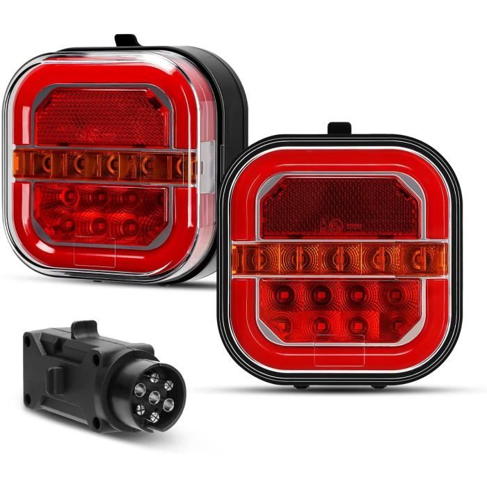Feux Remorque Sans Fil, Feux de Remorque LED éclairage Remorque 7 Broches Feu Arriere pour