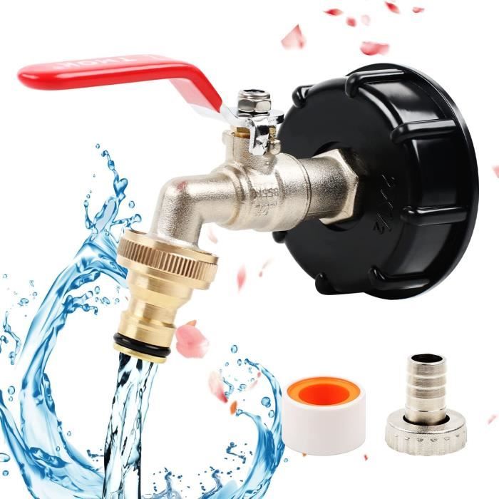 Lot De 4 Adaptateurs IBC 1" Pour Réservoir 1000 Litres - Connexion étanche, Filetage Précis, Matériau Plastique Durable - Pour Irrigation, Stockage Fluides