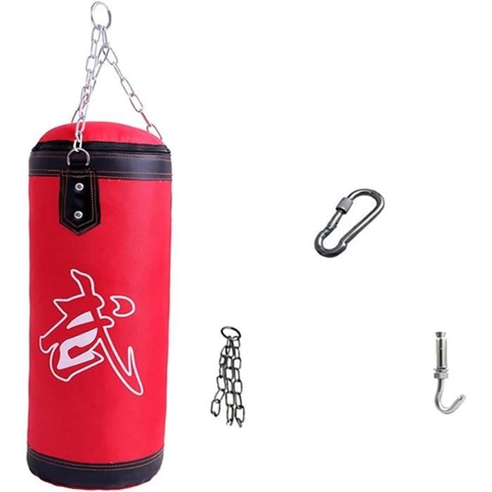 Sac De Frappe Vide MAGT – Toile Résistante – Patch PU – Fermeture éclair – Chaîne Et Crochet Inclus – Tailles 0,6m à 1,2m – Remplissage Par Sable, Chiffons, Sciure – Pour Boxe Et Fitness