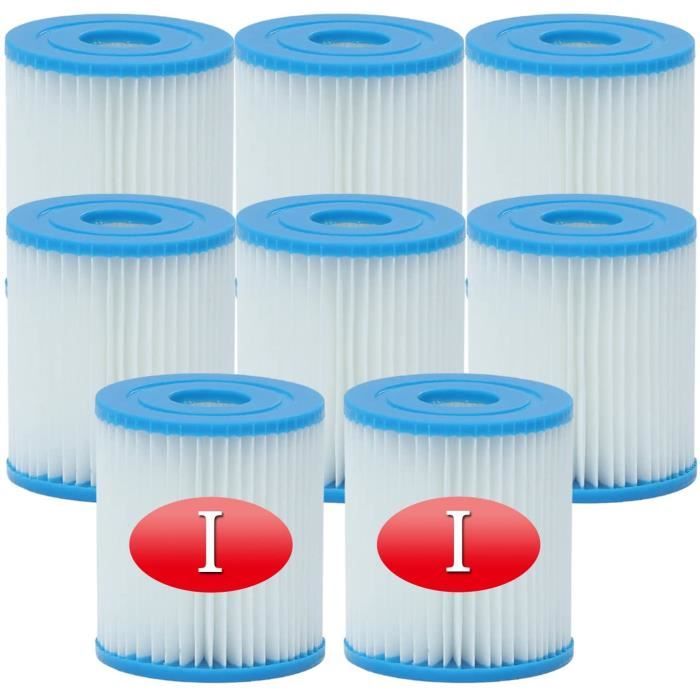 Denkmsd Bestway 58093 Lot de 8 cartouches filtrantes de rechange pour piscine Bestway type I [221]