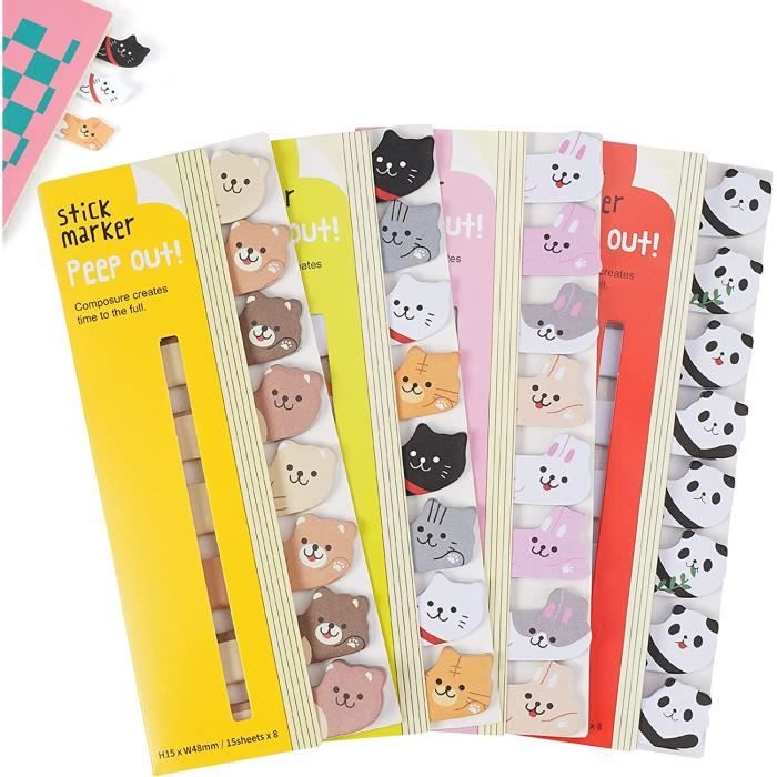 640 Pcs Sticky Notes Autocollantes Marque Page Livre Marque Page Index