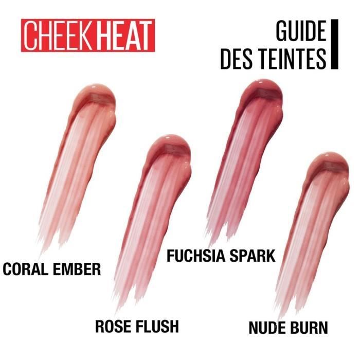 MAYBELLINE New York Blush Gel-crème Cheek Heat - 20 Rose Flash - Cdiscount  Au quotidien