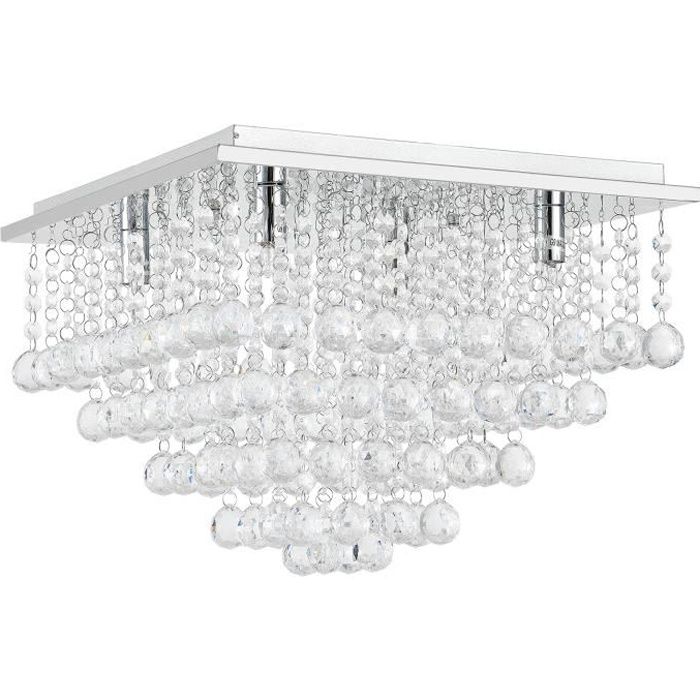 lux.pro lustre extravagant - Veli Prisma - (4 x G9 socle)(28 0 cm x 38 0 cm x 38 0 cm) cristal plafonnier