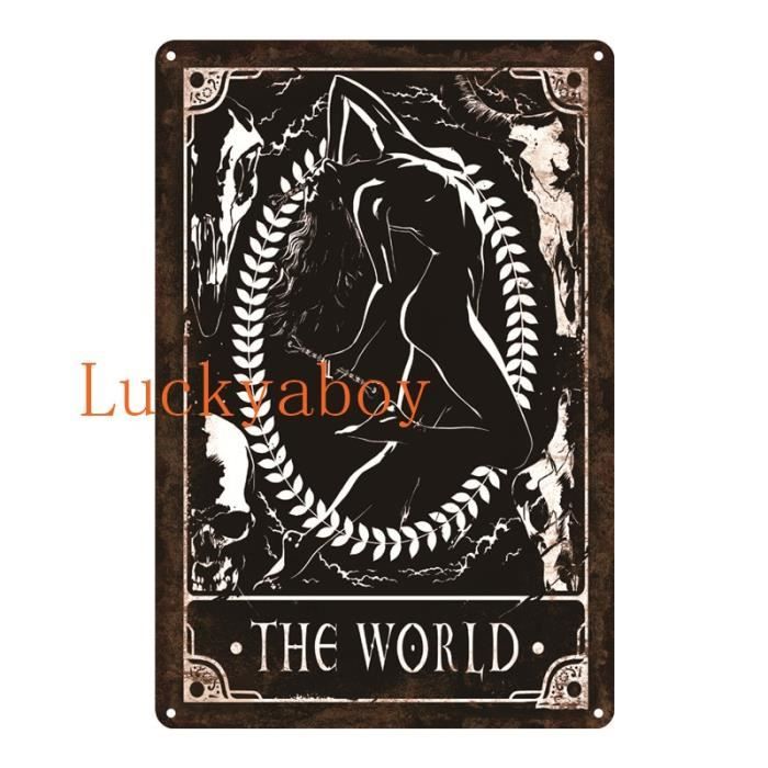 Plaque Murale Métal Tarot - 30 X 20 Cm - Multicolore - Thème TV/Film/Musique