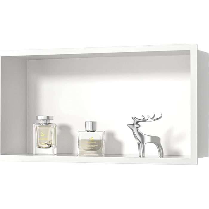 Vopese Duschnische Weiß 30x20x9.5cm - Edelstahl Duschregal