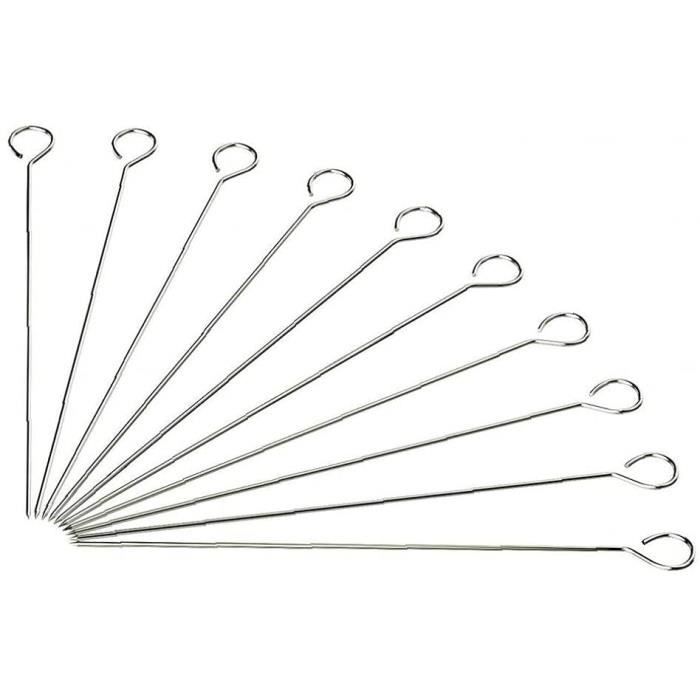 Lot De 6 Brochettes Adana Kebab En Acier Inoxydable - 40 Cm, 2 Mm D'épaisseur - Pour Barbecue Gaz