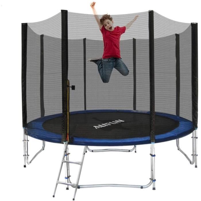 Trampoline De Jardin Avec Filet De Sécurité Et échelle - Diamètre 427 Cm - Vert - Neuf Complet