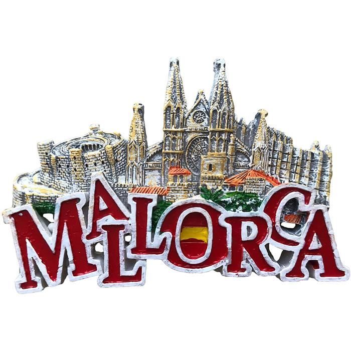 Aimant Frigo 3D Majorque Espagne - Souvenir De Voyage Déco Maison - Autocollant Magnétique - Collection Cadeau - 7x5 Cm