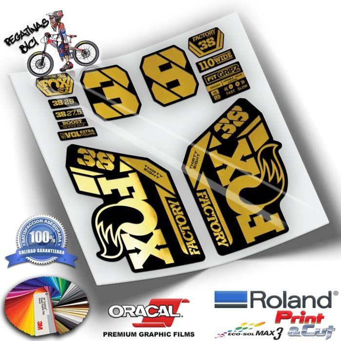Autocollants Personnalisés Pour Fourche De VTT | Compatible Fox 38 Kashima 2025 Et Autres Marques | Vinyle Résistant Aux Rayures - Blanc