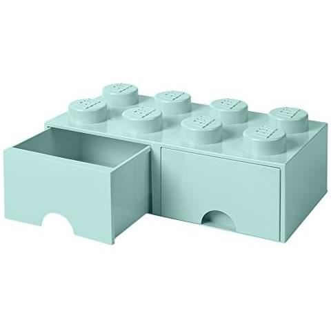 ORGANISATEUR DE TIROIR LEGO 5711938029906 brique 8 boutons 2 tiroirs  boicircte de rangement empilable 94 l Aqua Bleu Clair Plast771 - Cdiscount  Beaux-Arts et Loisirs créatifs
