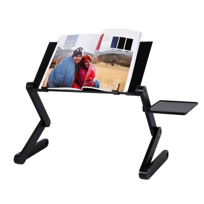 LESHP Table de Lit Pliable Table pour Ordinateur Portable pour Lit avec Ventilateur USB Tablette PC Notebook Plateau de Petit Déjeuner au Lit Table Ajustable pour Canapé 