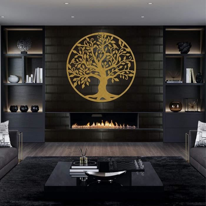 Dekadron Art mural en métal arbre de vie 60 x 60 cm
