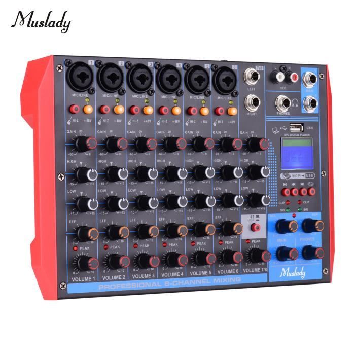 Muslady TM4 Console De Mixage Audio Numérique à 4 Canaux