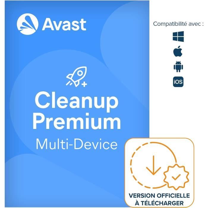 Logiciel de nettoyage – Avast – Cleanup 2024 – 1 An – 5 Appareils – Téléchargement