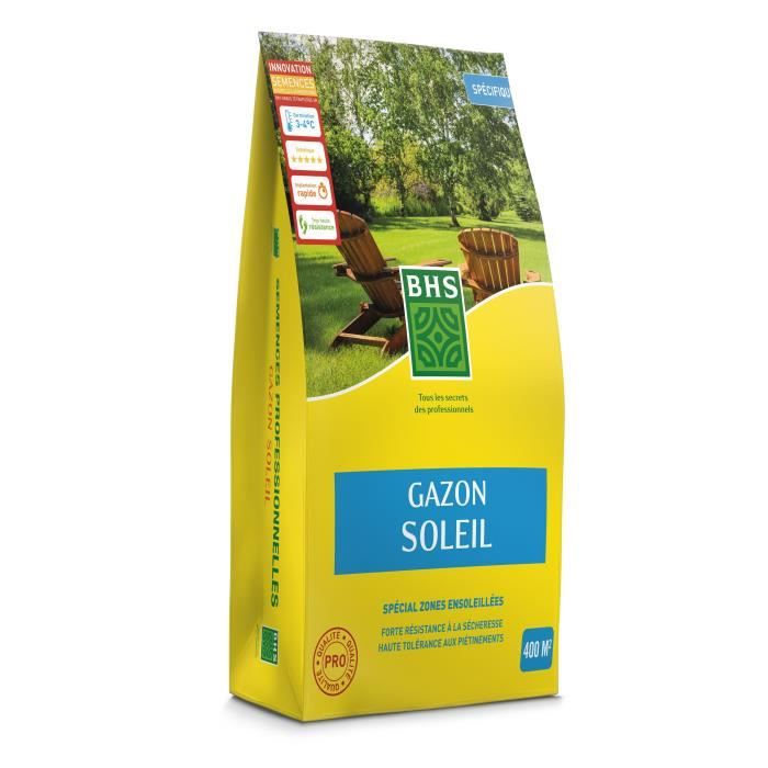Semence de Gazon - BHS - Gazon Soleil 10kg Résistant au climat méditerranéen et à la sécheresse