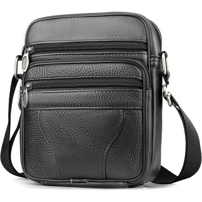 Borsa A Tracolla In Pelle BULLCAPTAIN Per Uomo - Cuir Vache V&eacute;ritable, Marron, Bandouli&egrave;re Homme D'Affaire
