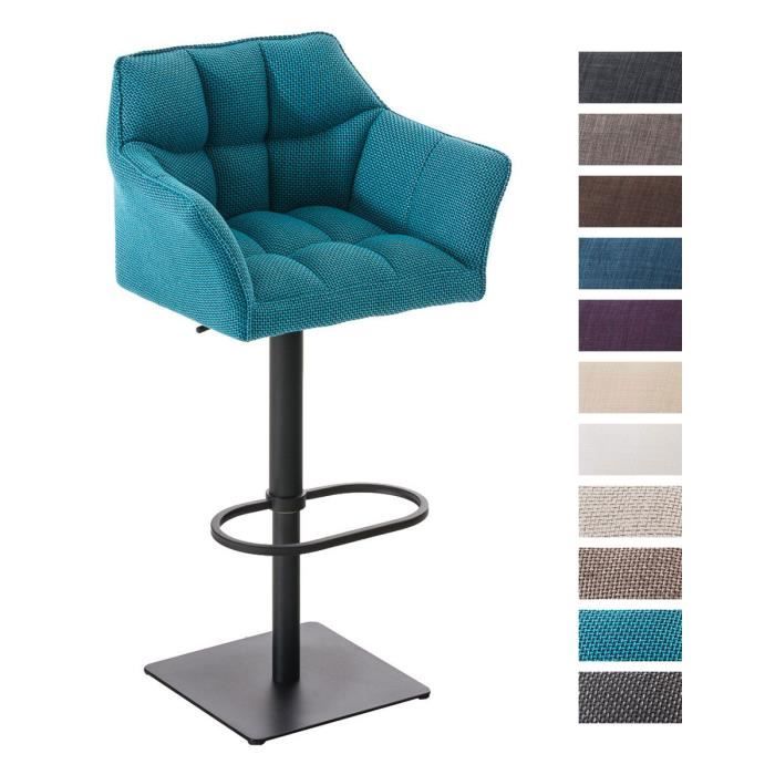 Tabouret de bar avec dossier DAMASO B - CLP - Réglable en hauteur - Pivotant - Turquoise Tabouret de bar avec dossier DAMASO B - CLP - Réglable en hauteur - Pivotant - Turquoise