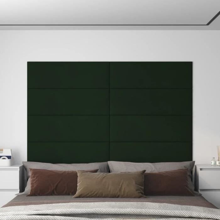 Panneau Mural Rembourré Velours Beige Clair - 90x30 Cm - Isolation Acoustique, Décoration Murale - Pour Chambre, Bureau, Salon