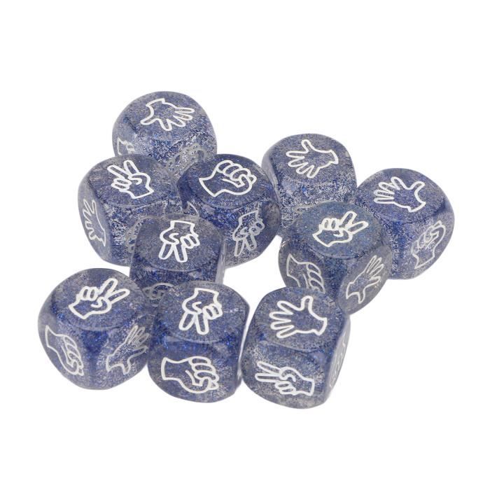 Lot De 10 Dés à Jouer Translucides 16 Mm – Dés De Couleur Bleu Et Gris Pour Jeux De Société Et Apprentissage Des Maths