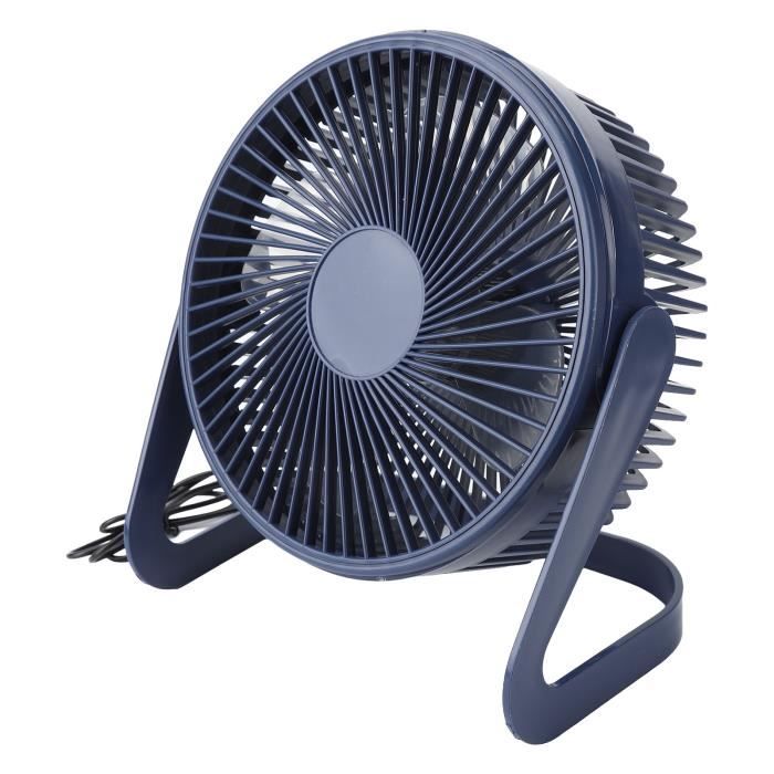 Ventilateur De Bureau Portable - Alimentation USB Ou Piles - 3 Vitesses - Parfait Pour Voyage, Maison, Bureau - Couleur Bleue