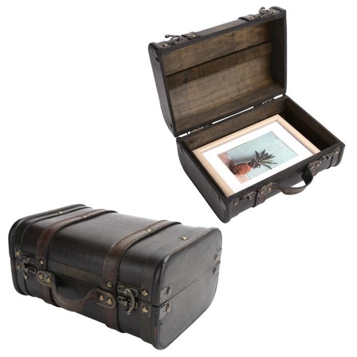 ANCIENNE VALISE BOIS FABRICATION ARTISANALE DECO RANGEMENT ART Populaire Caisse 112482