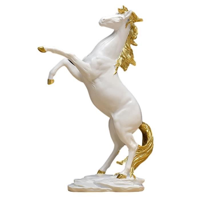 Statue de cheval moderne décor à la maison ornement animal Sculpture cheval  Art figurine de cheval au galop décoration Or blanc - Cdiscount Maison