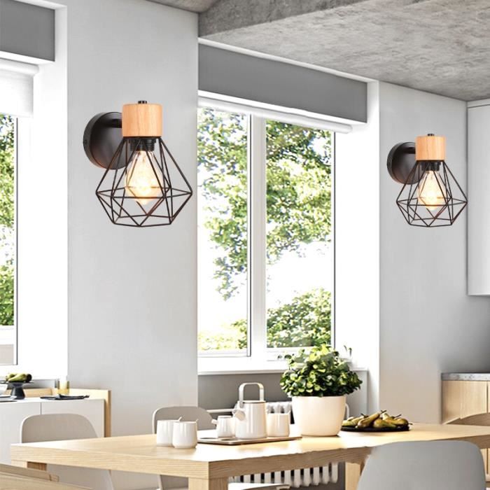 Lot De 2 Pack Applique Mural Industrielle Vintage E27 22cm Lampe Mural Reglable 2 En 1 Luminaire Plafonnier 97056306