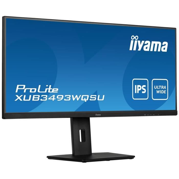 Ecran PC - IIYAMA XUB3493WQSU-B5 - 34 UWQHD - Dalle IPS - 4 ms - 75Hz - HDMI / DisplayPort / USB - F