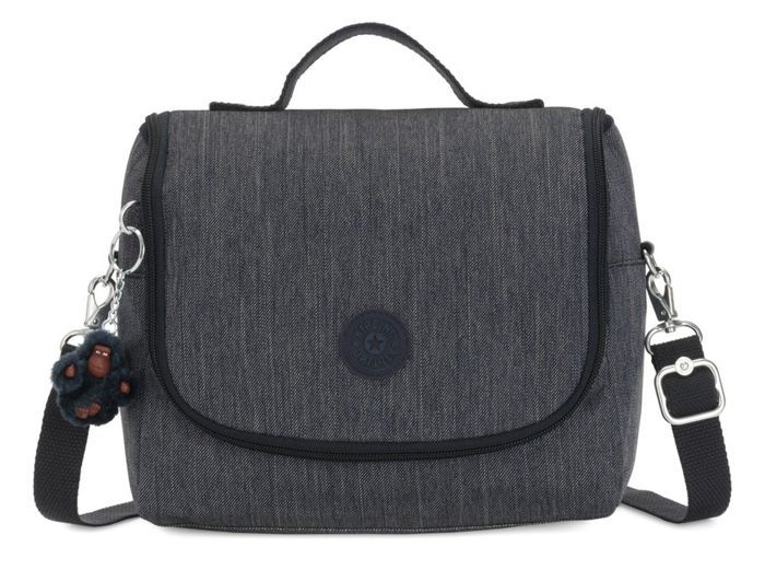 kipling Sac à épaule bandoulière bleu gris pour fille - Back To School Print New Kichirou Lunchbox L Marine Navy 87969