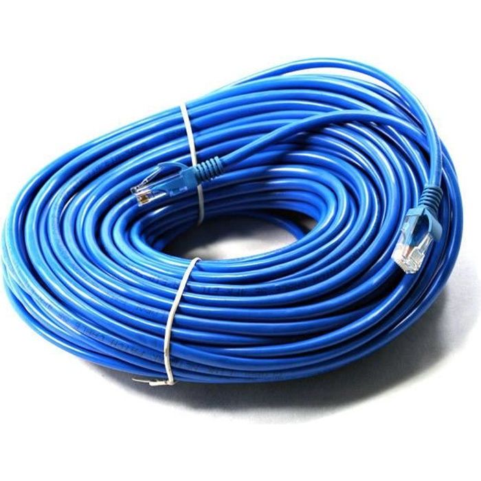 Link-e ® : Cable reseau bleu ethernet RJ45 100m CAT.6 qualité pro,  connexion internet Box, TV, PC, routeur, switch, consoles - Cdiscount  Informatique