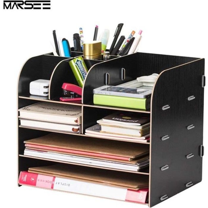 Porte-Stylo En Bois Multifonctionnel, Grande Capacité À 12