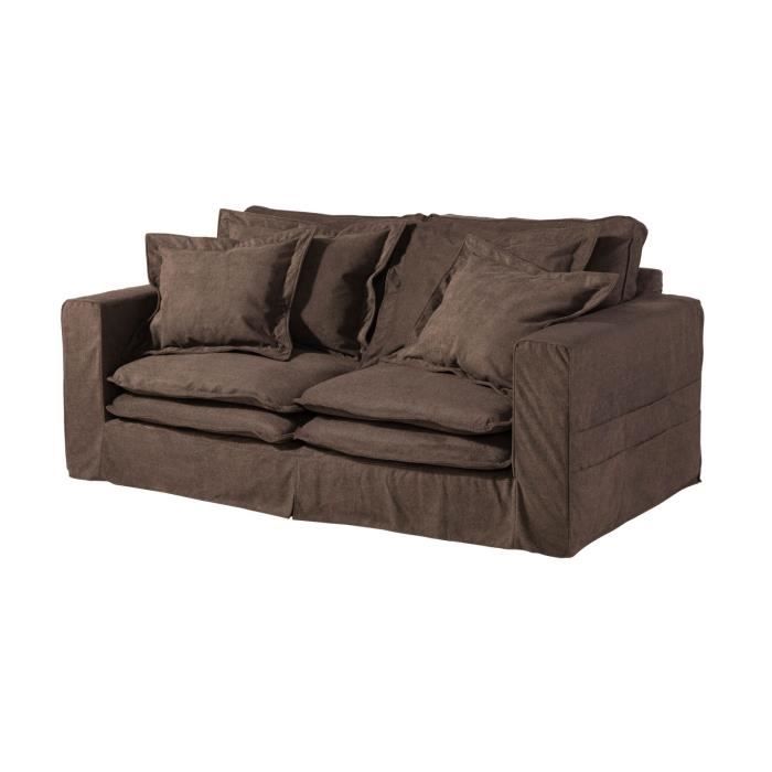 Canapé 3 places en polyester beige KINGSTON Canapé 3 places en polyester beige KINGSTON