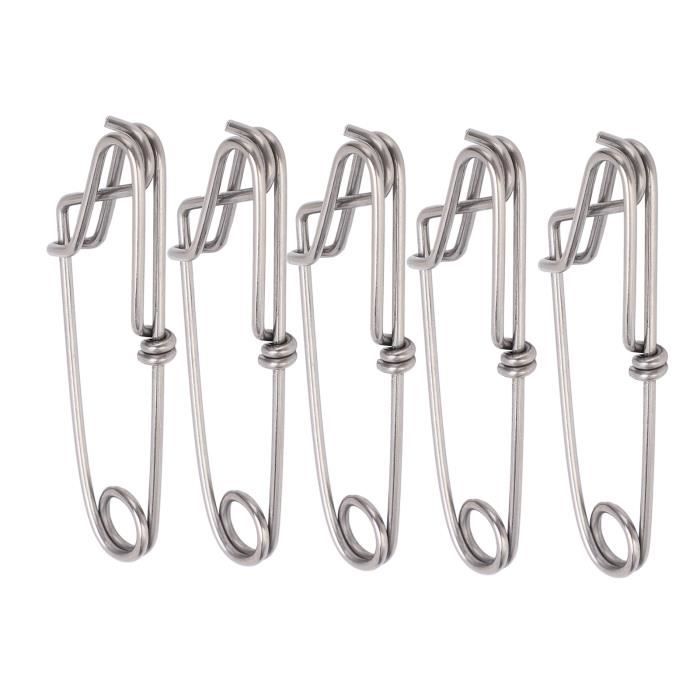10 Pinces à Pression Pour Pêche En Mer - Acier Inoxydable - Taille S 1,8x6cm - Pour Palangre, Crabe, Thon