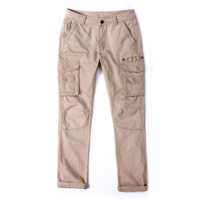 Pantalon cargo homme Aviateur Wide Leg Kaki Cdiscount Pr t Porter