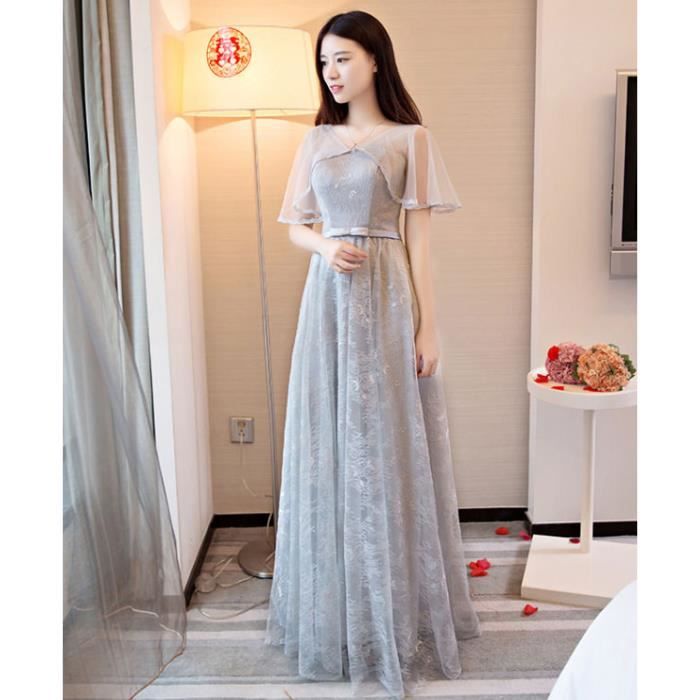 robe longue grise mariage