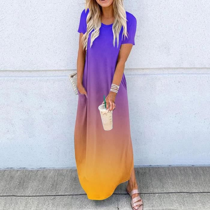 Allence Ensemble Lin Femme 2 Pièces Été - Col Rond Manches Courtes + Pantalon Large Taille Élastique - Tenue Décontractée Respirante