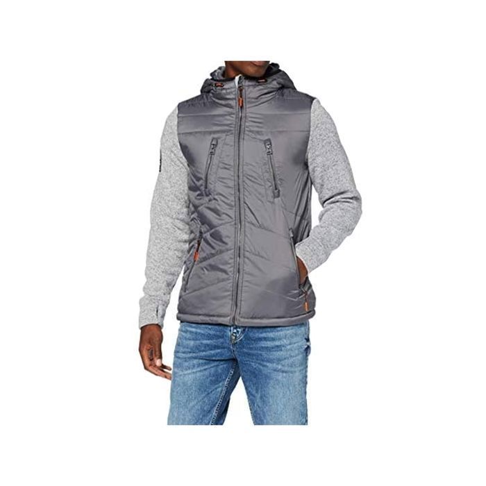 Rechthoek Trojaanse paard Gestreept Superdry Homme Veste hybride tempête, Gris Gris - Cdiscount Prêt-à-Porter