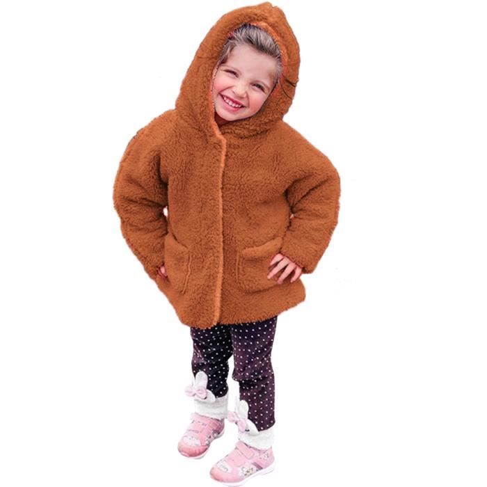 Manteau Capuche en Cachemire Veste en Peluche Hiver Blouson