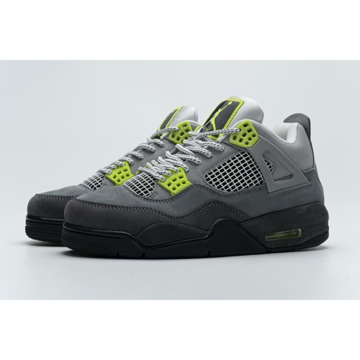 Airs Jordans 4 Retro University Chaussures de Basket AJ4 Baskets mode homme  et femme:Gris Vert Gris Vert - Cdiscount Chaussures