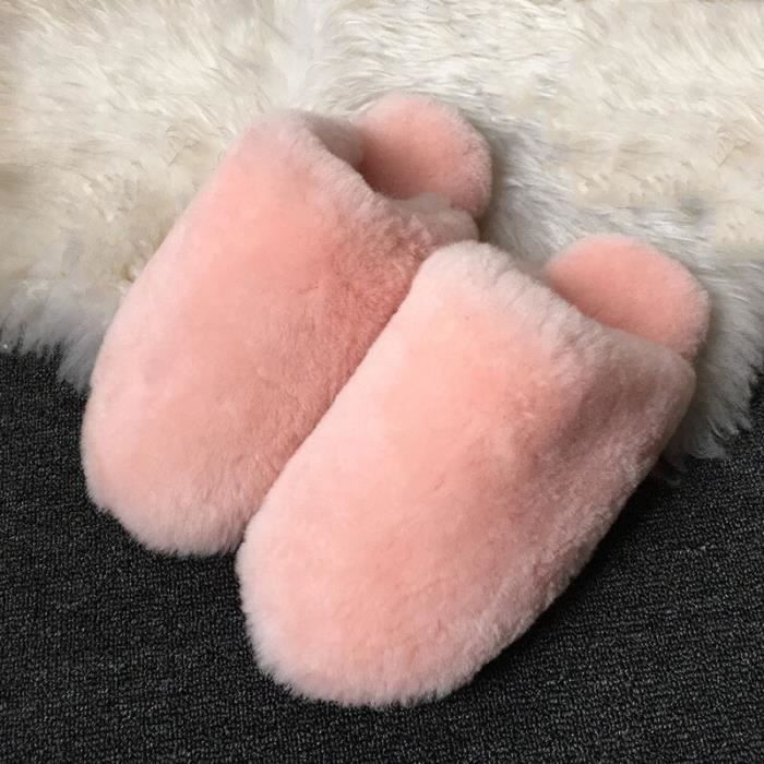 Chaussons Bottillons En Laine De Mouton BRJ - Feutre Gris Doublure Fourrure
