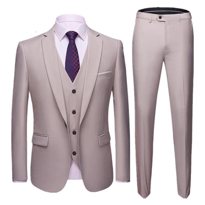 Costume Homme uni de Marque Luxe VêTements Masculin WZC1288CA8 KAKI