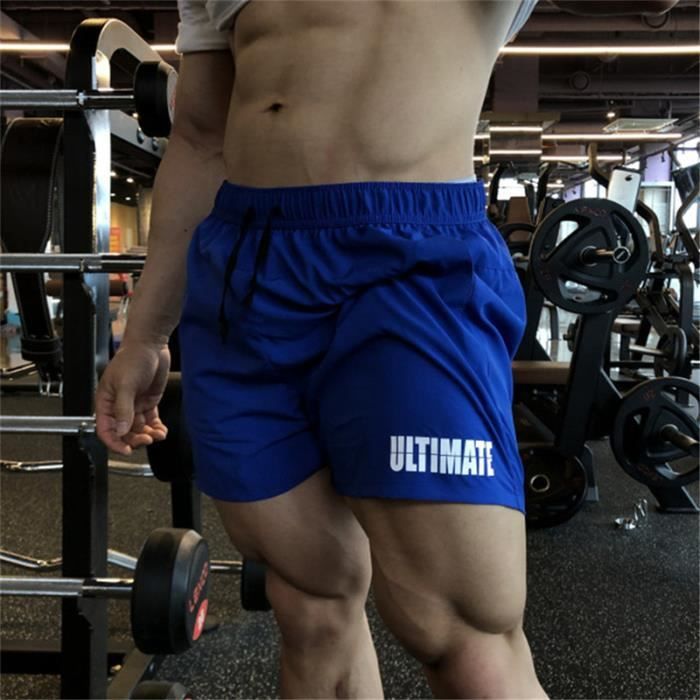 Acheter Short de Sport d'été pour hommes, Bermuda à séchage rapide, pantalon d'entraînement, de Fitness, de course, de plage, bas de maillot de bain