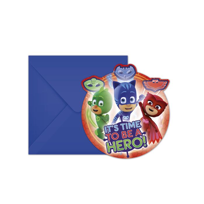 6 Cartes Invitation Enveloppes Pj Mask Cdiscount Beaux Arts Et Loisirs Creatifs