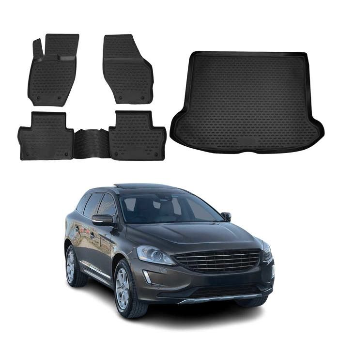 Tapis De Sol Velours Noir Pour Volvo XC90 2002-2015 – Lot De 4 Pièces Antidérapant
