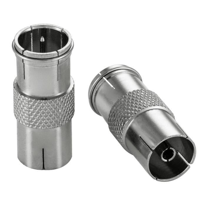 Aiperq Adaptateur Antenne Prise F Male vers prise coaxiale femelle