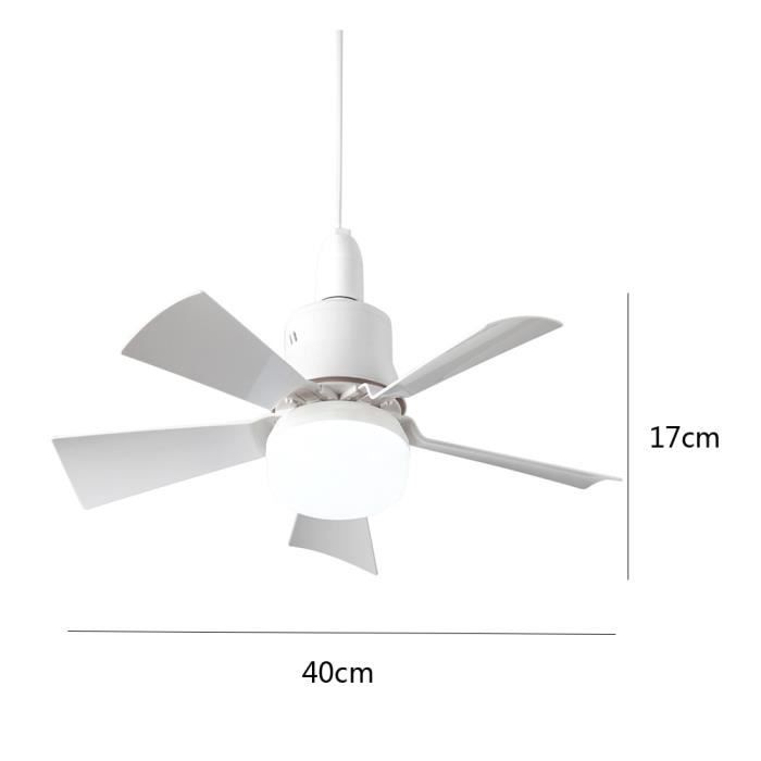 Ventilateurs de plafond avec télécommande - E27 - Réglable à 3 niveaux ventilateur silencieux de chambre - noir - Prumya