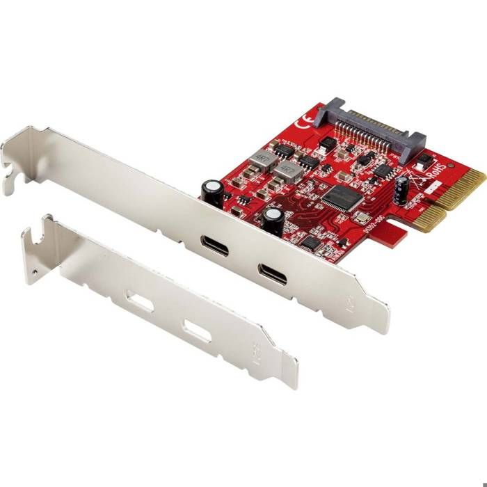 Renkforce RF 4599664 2 ports Carte contrôleur USB 3.1 Gen 2 USB C® USB 3.1 Gen 2 PCIe