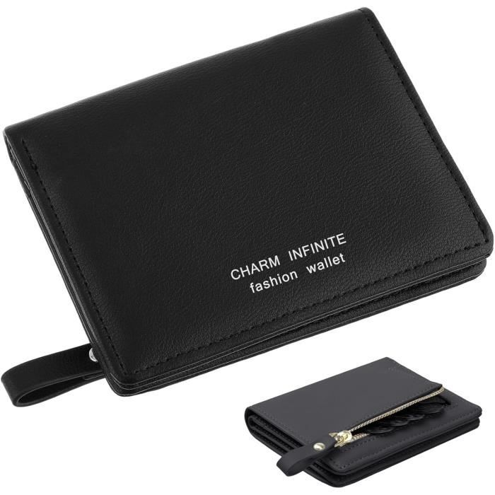 Portefeuille LEAS Mini En Cuir Véritable – Noir Compact, Idéal Pour L'essentiel