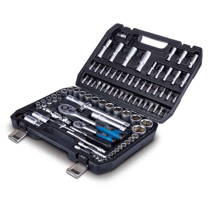 Mallette à outils SCHEPPACH - TB100 - 94 pièces - Outils en acier chrome vanadium - Mallette en plastique