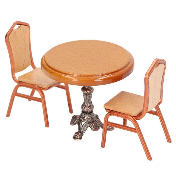 Hemobllo – Table Ronde Miniature 1:12, Bois Et Alliage, Meuble Vintage Pour Maison De Poupée, Salon/jardin, Déco Réaliste